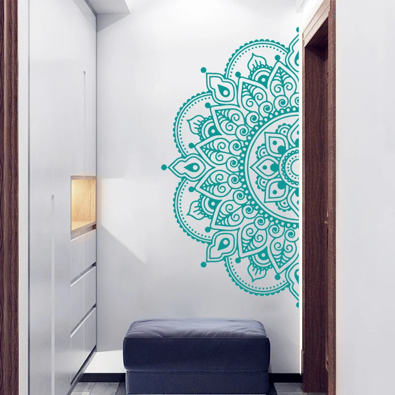 Fototapeta Mandala, pół Mandala, naklejka ścienna z winylu, pomysły na prezent jogi, główna sypialnia, zagłówek artystyczny wzór Decor MT44 — zdjęcie 4