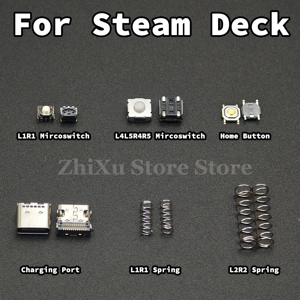 Replacement L1 R1 MicroSwitch Button L4 L5 Buttons Power Micro Switch Button L1R1 L2R2 Spring For Steam Deck Console Repair Part
