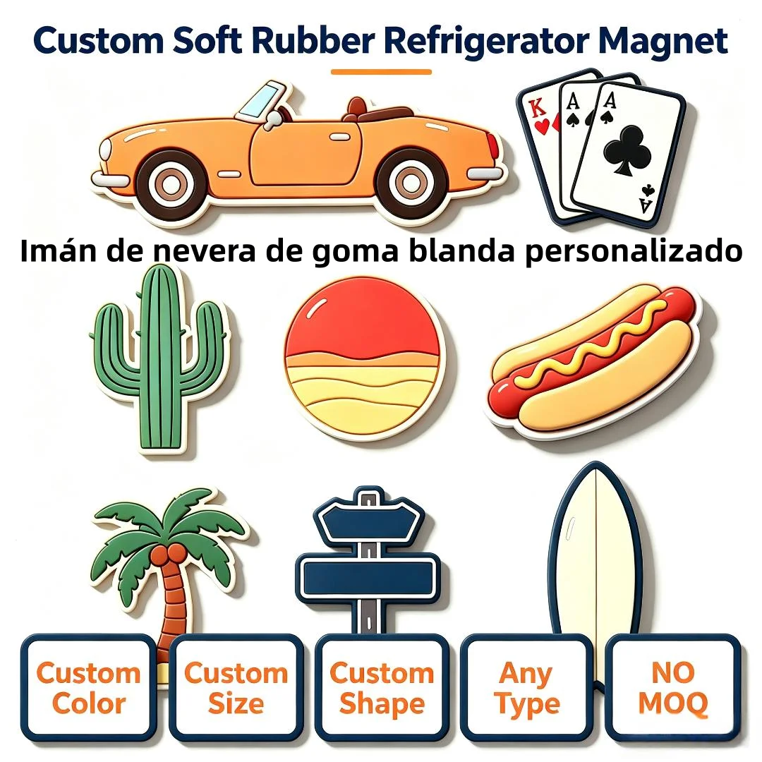 Customized Rubber Fridge Magnet Personalized Logo Refrigerator Magnet PVC Decorative Soft Rubber Magnets Strong Adhesion