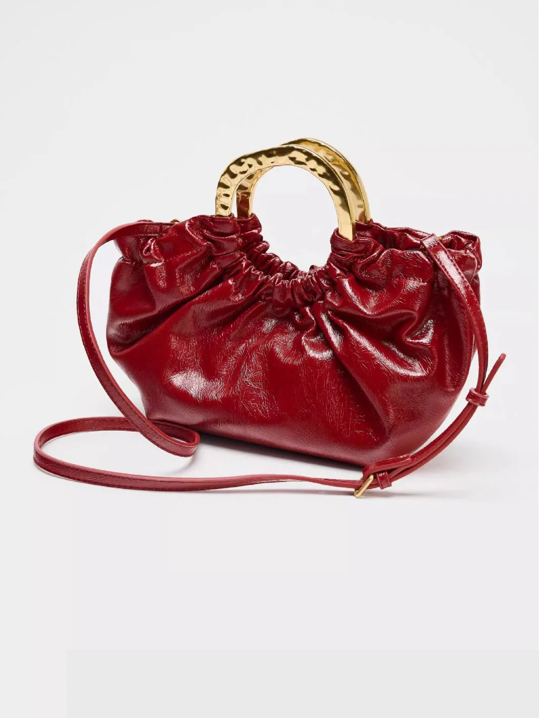 

Luxury Designer Lady Pleated Cloud Handbag Women Trendy Burgundy Red Single Shoulder Bag Versatile Commuting Crossbody Bags