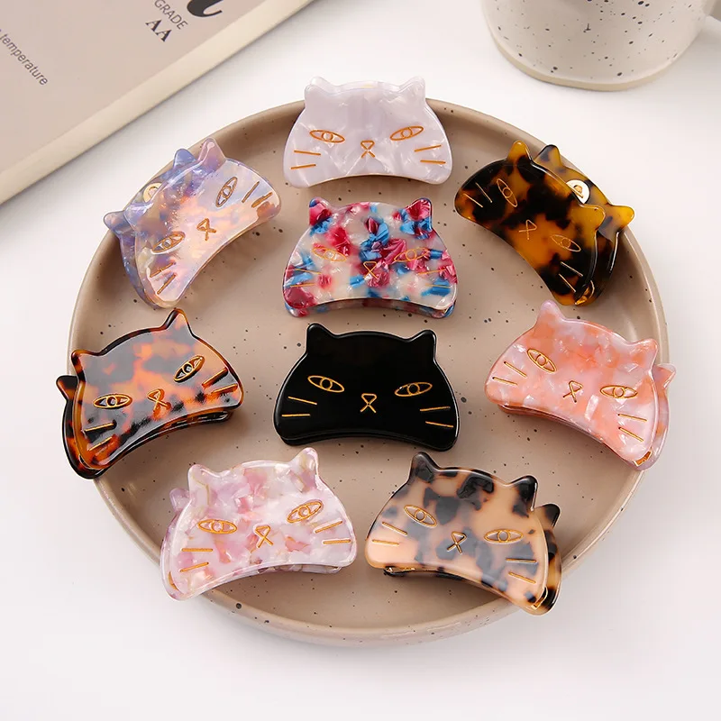 

Cute Cartoon Kitten Hair Claw Acetate Hairpin Big Animal Pet Cat Crab Hair Clips for Women Headwear Kawaii Hair Accessories