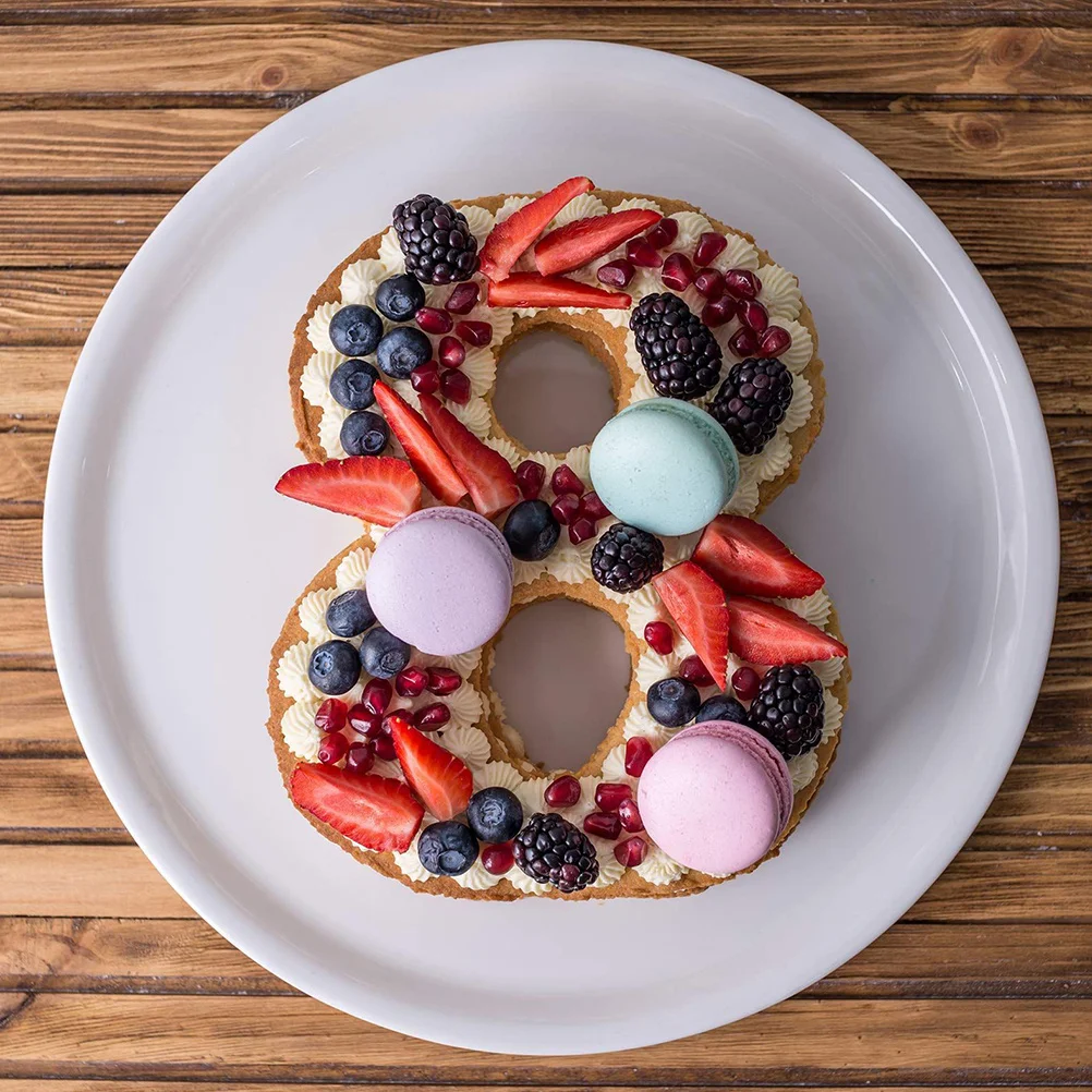 

9Pcs Number Cake Molds 0-8 Flat Plastic Stencils for DIY Baking Chocolate Candy Cookie Fondant Making Tools Number Cake Molds