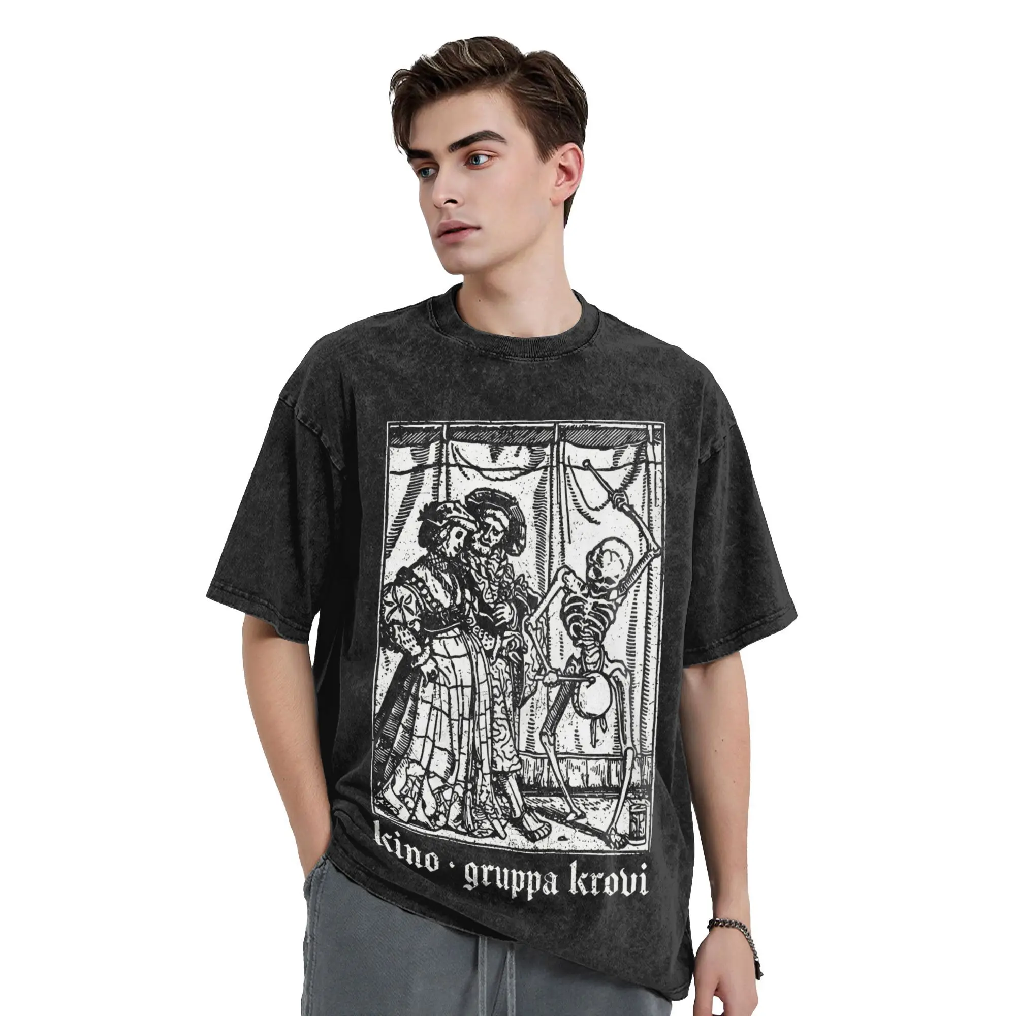 

Kino T-Shirt Beach Punk Band Y2K Funny T-Shirts Cotton Hip Hop Tshirt For Male Short Sleeve Print Top Tees