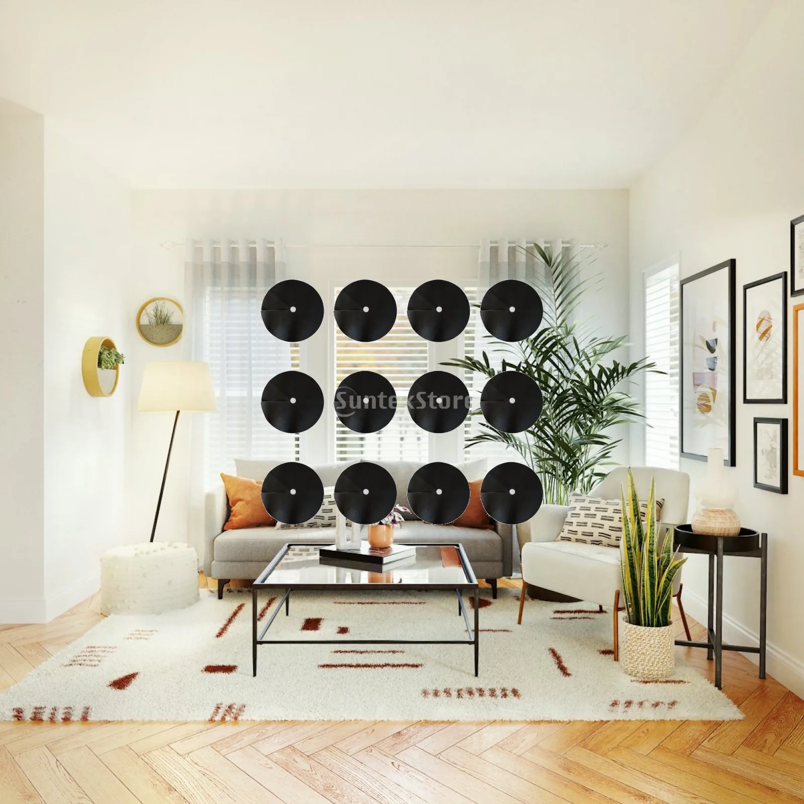 3x12個入り-ツリーマルチリング-防草マット-マルチリングマット-屋外景観ガーデン用-直径25cm