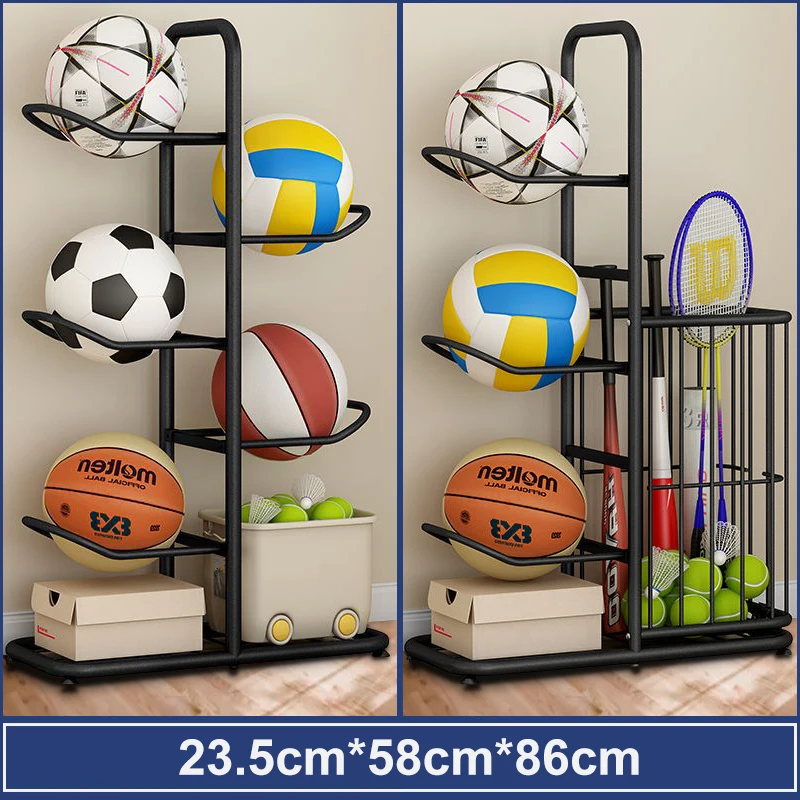 ชั้นวางอุปกรณ์ออกกำลังกายในบ้าน - ชั้นวางอุปกรณ์กีฬาสำหรับฟุตบอล บาสเกตบอล วอลเลย์บอล และลูกเทนนิส