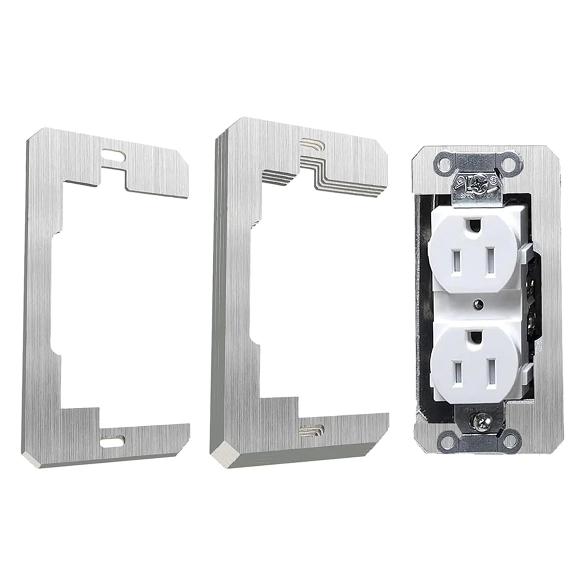 KSOL Wall Plate Spacers,5Pcs Receptacle Spacers Shims Leveler,Metal Flush Fit Device Leveling Plates for Repairing and Fixing