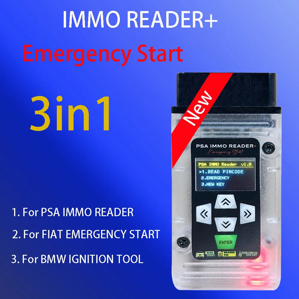 New Update Emergency Start For Fiat For PSA IMMO Reader Automatic Ecu PIN 3 IN 1 Key Simulator OBD2 for BMW Ignition Tool