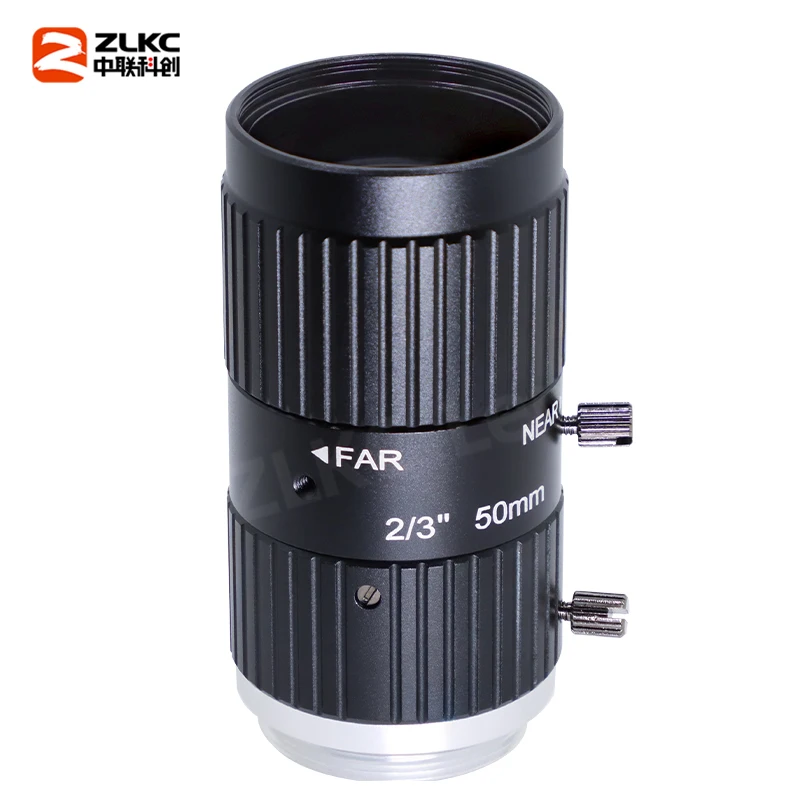 50mm Fixed Focus Lens 10MP C Mount 2/3'' Camera F2.8 Large Depth of Field Low Distortion VM5028MP10 for Industrial Cameras