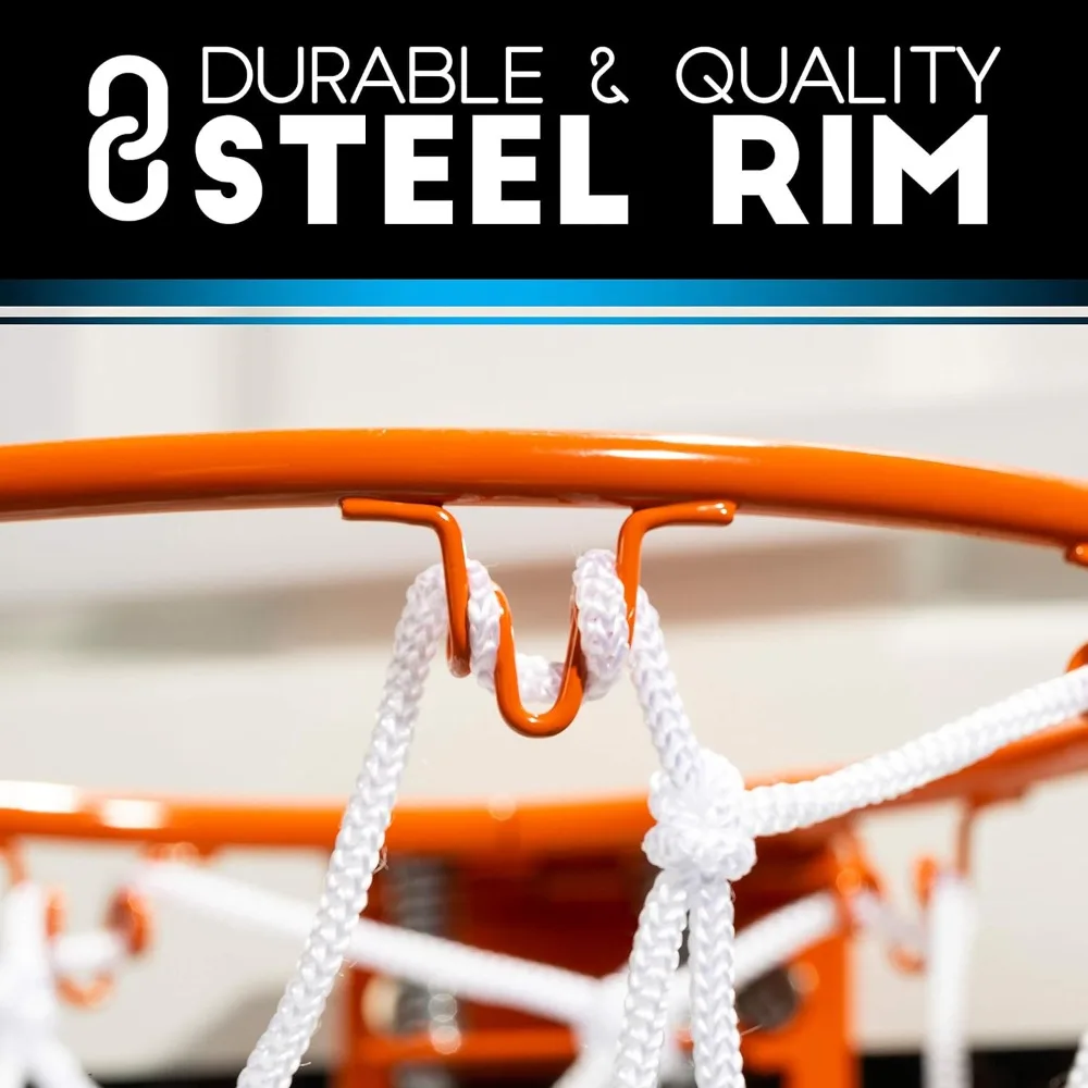 Mini Basketball Hoop Set - Over Door Indoor Hoop with Shatterproof Backboard & Spring Rim for Kids Adults Office Bedroom