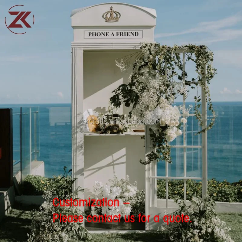 custom.ZKAI Hot Selling Telephone Booth Post Box Street Sign Chair Suitable London Theme British Party Wedding Photo Props