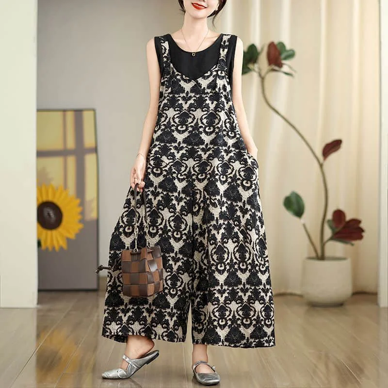 

Vacation Jumpsuits Loose 2026 Summer Thin Playsuits Casual Flowing Fabric Elegant Wide Leg Pants One Piece Outfit Women Clothes