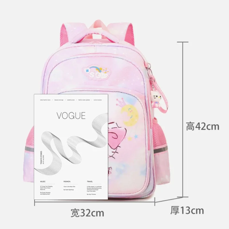 Sanrio HelloKitty Backpack Climb The Stairs Wheel Pack Student Rolling School Bag Large Capacity Cartoon Knapsack Christmas Gift