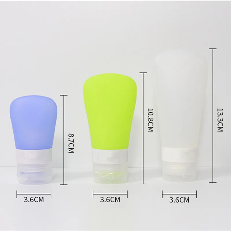 3Pcs/Lot Suction Cup Silicone Dispenser Bottle Portable Cosmetic Empty Refillable Bottle Shower Gel Shampoo Wash Storage Bottle