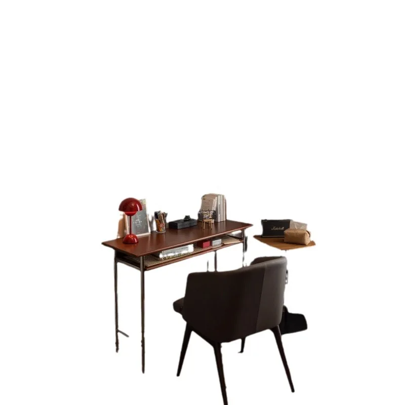 Mittelalterlicher Schreibtisch aus massivem Holz, Retro-Computertisch für Zuhause, Büro, Studentenschreibtisch, Arbeitszimmer, schmaler Schreibtisch