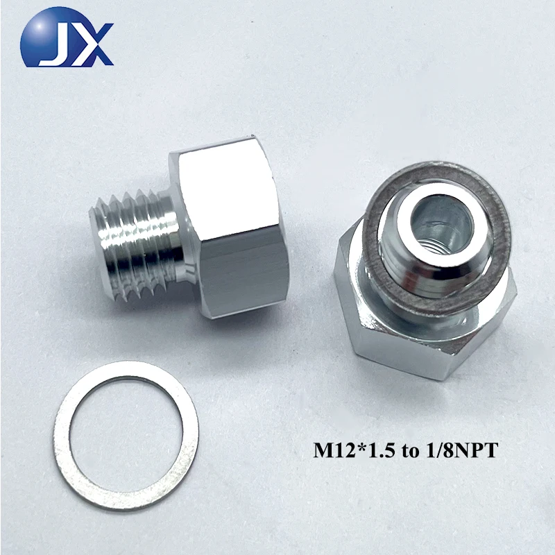 M12x1.5 to 1/8 NPT Oil Pressure Sensor Adapter for LS Engine Swap – Aluminum Hex Fitting for LS1 LS3 5.3L 6.0L Tuning