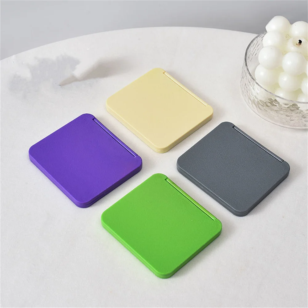 مرآة مكياج محمولة، مرآة جيب مستطيلة الشكل، للعناية الشخصية أثناء التنقل، أساسية للنساء #3