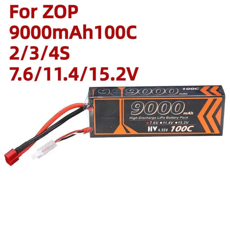 For ZOP 9000mAh100C 2/3/4S 7.6/11.4/15.2V HV High Voltage Large Capacity Lithium Polymer Battery