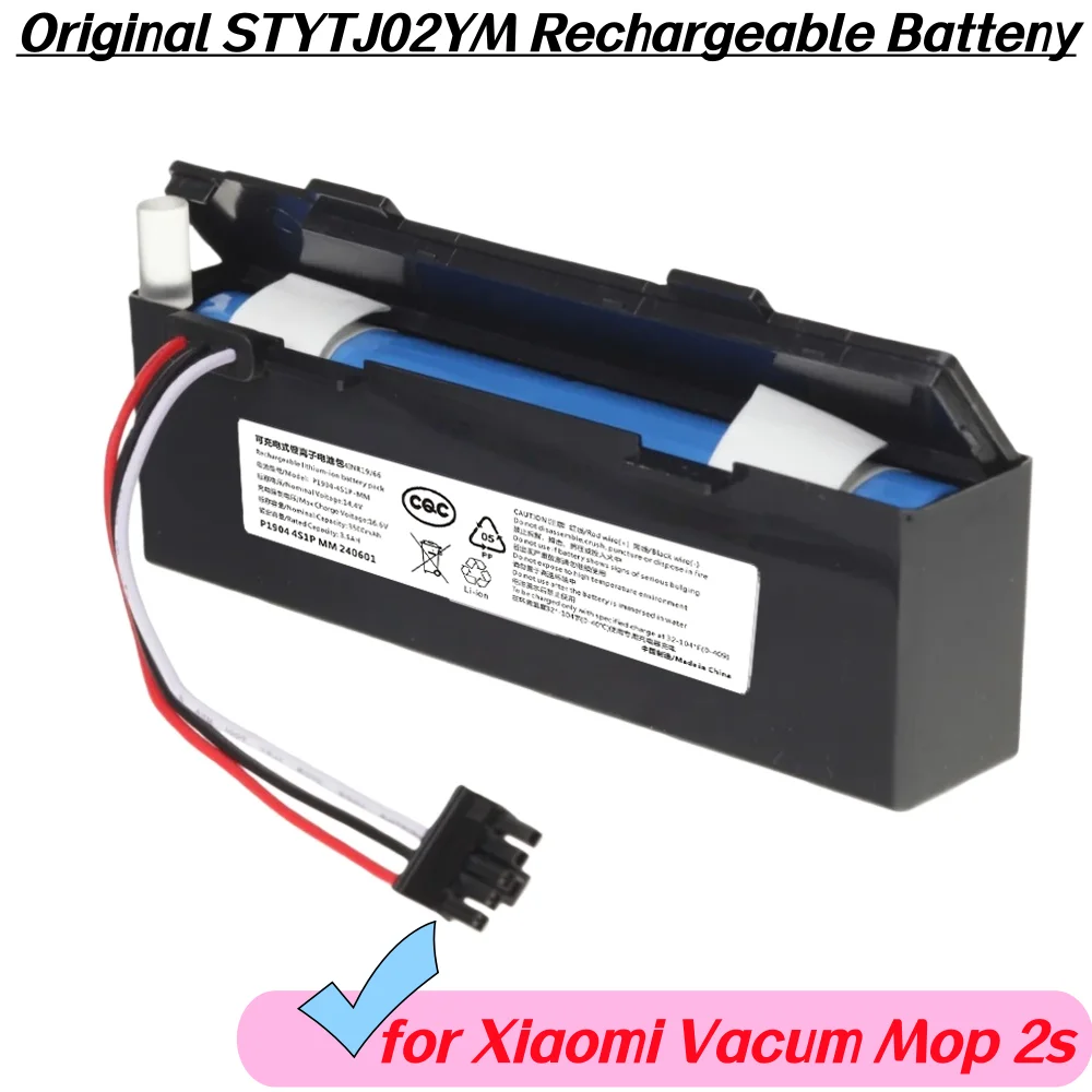 14.8V 3500mAh STYTJ02YM Battery Pack Replacement For Xiaomi Mop Pro Mop 2S Yunmi MVVC01-JG Haier JX37 Sweep Mop Robot Vacuum.