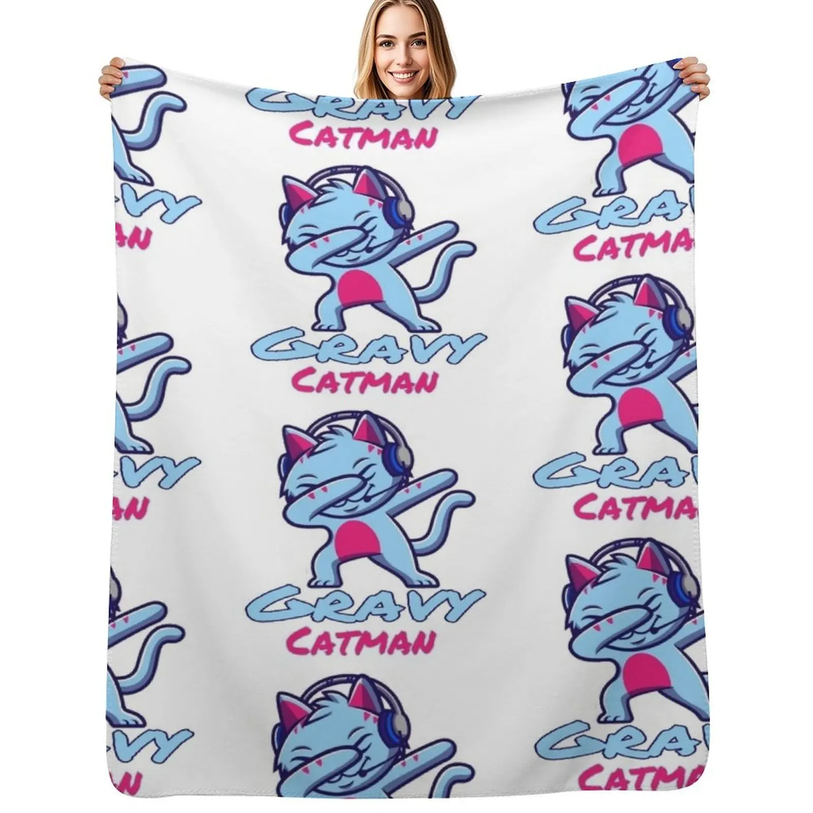 Gravycatman gamer Throw Blanket Fluffy Cozy Throw Blanket for Home Decor