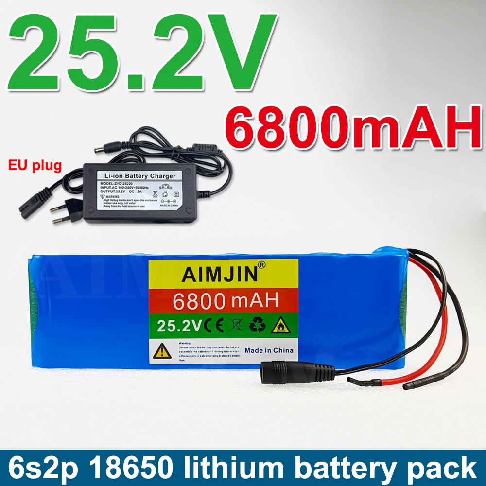 25.2V 6800mAh Lithium-ion Rechargeable 6S2P Battery Pack, Suitable for 24V Power Supply of Electric Toys, Electronic Products et