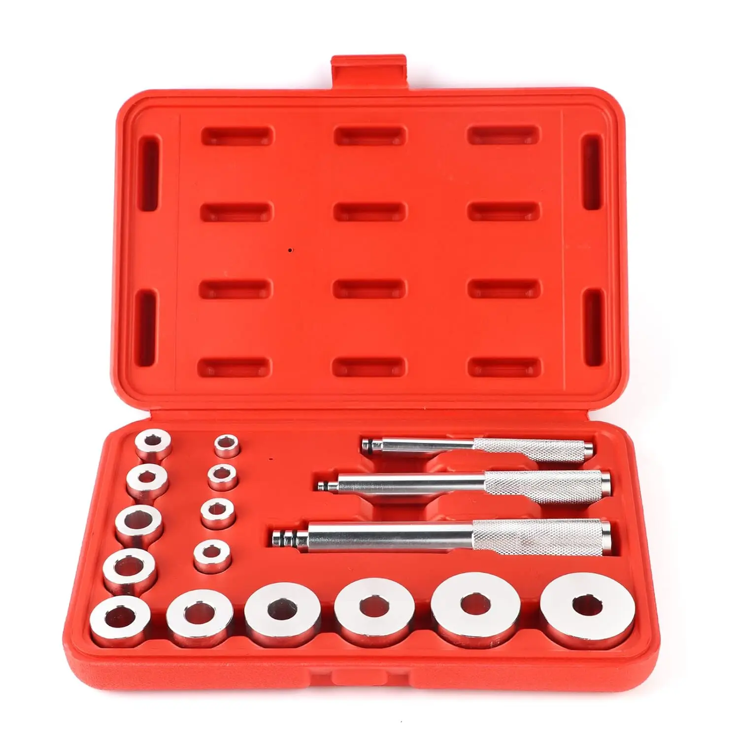 17PCS Bearing Race & Seal Driver Kit with Bushing Drive Bearing Press for Auto MC Wheel Hubs Install