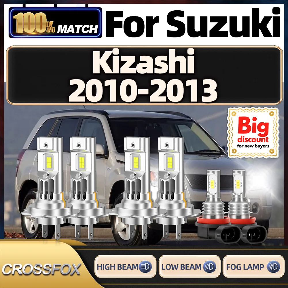 

CROSSFOX【For Suzuki Kizashi 2010-2013】High Low Beam Turbo Canbus Car LED Headlight Bulb Ultra Bright Headlamp Ampoule Fog Lamp