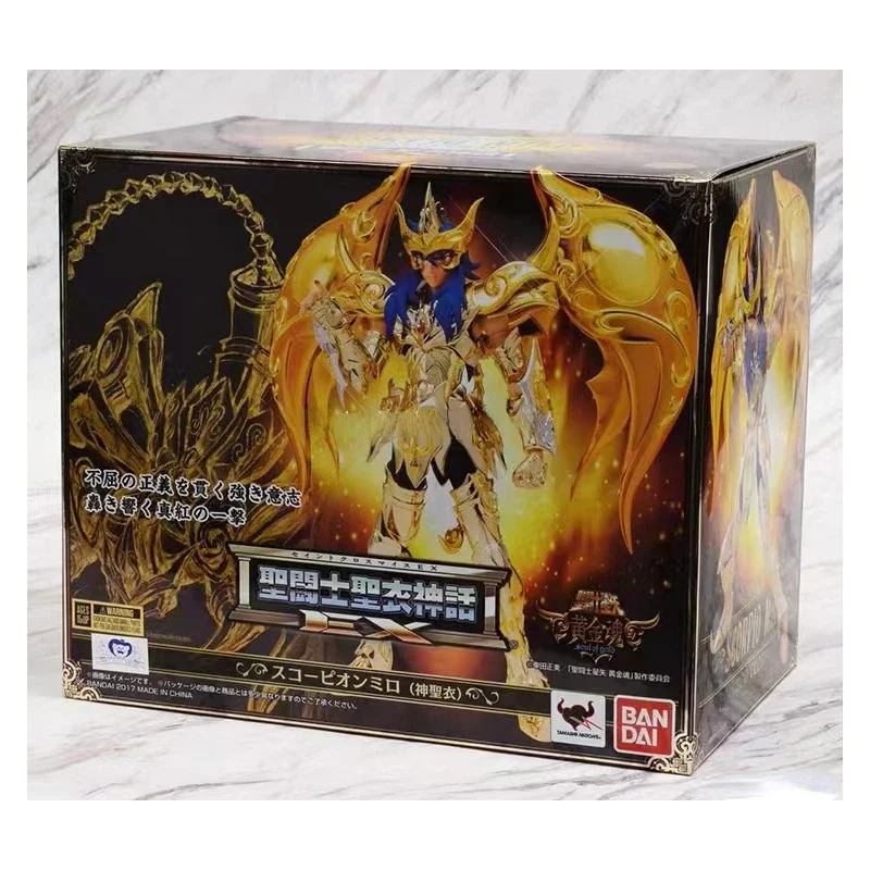 W magazynie BANDAI Saint Cloth Myth EX Skorpion Milo Golden Soul Animacja Seria akcji Figurka Model Zabawka Kolekcja prezentów