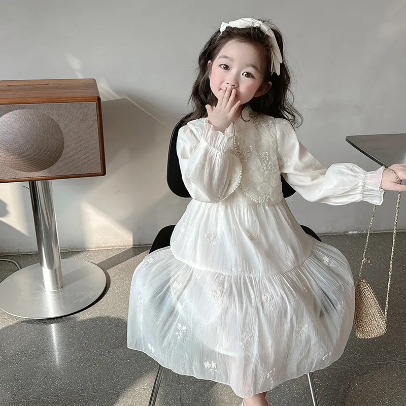 

Girls Skirts 2024 Autumn New Childrens Clothing Girls Treasure Foreign Girl Foreign Princess Dress Casual Simple and Match