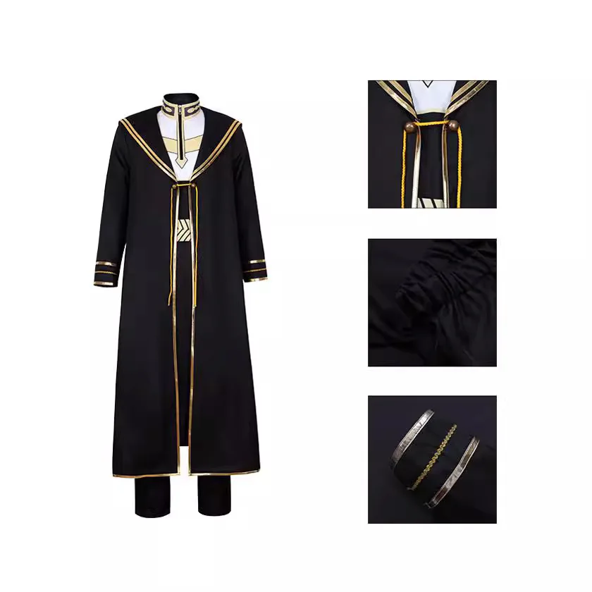 2024 Fashional Men's Cosplay Quadratic Anime Accurate Reduction Comfortable Simple Monks And Priests Black Robe Lsy163