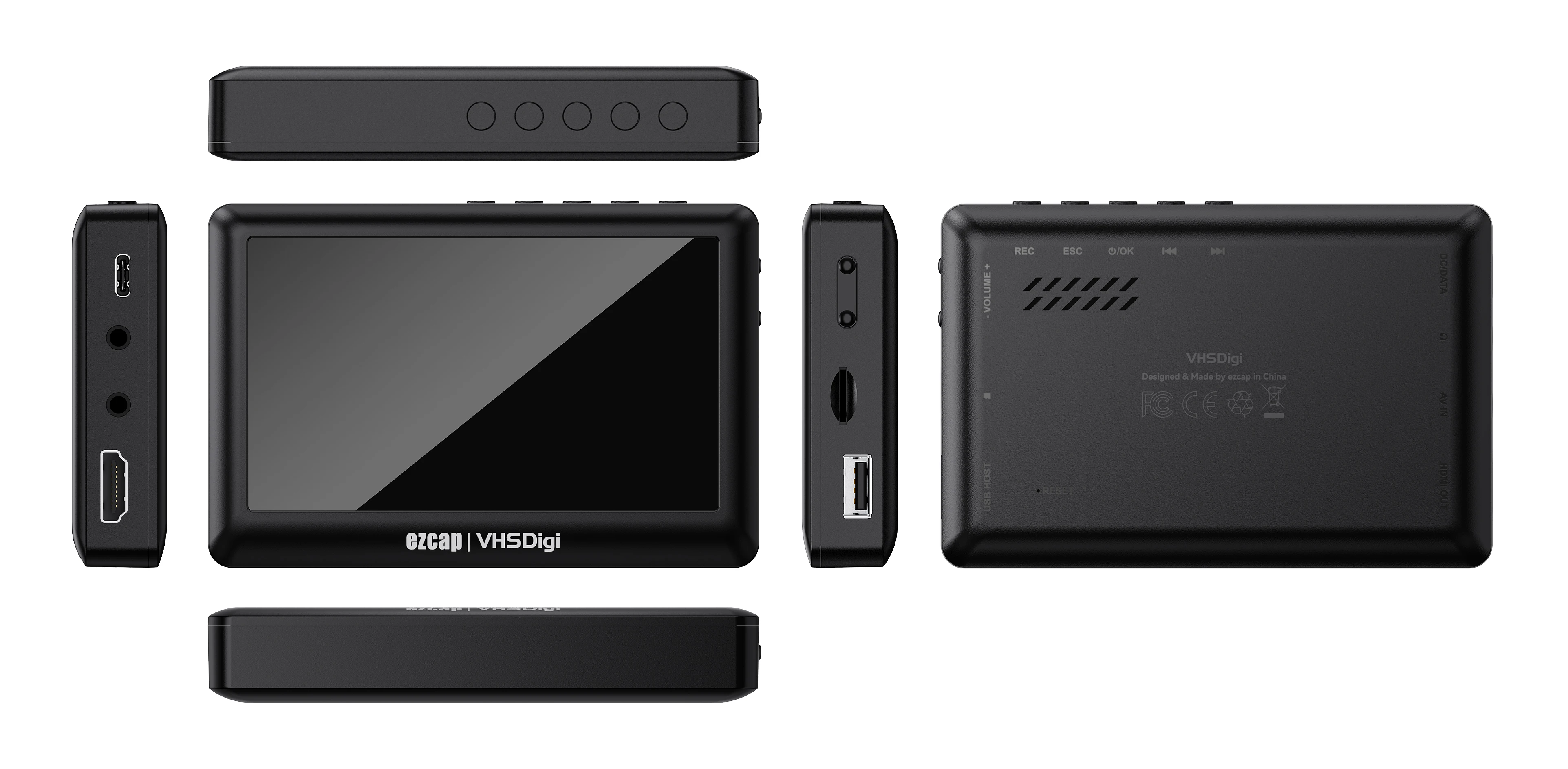 2026 new Ezcap180 4.3 Inch Screen Video to Digital Converter 2.0 -Record Video From VCR's, VHS Tapes, AV, RCA, Hi8 DVD Gaming Sy