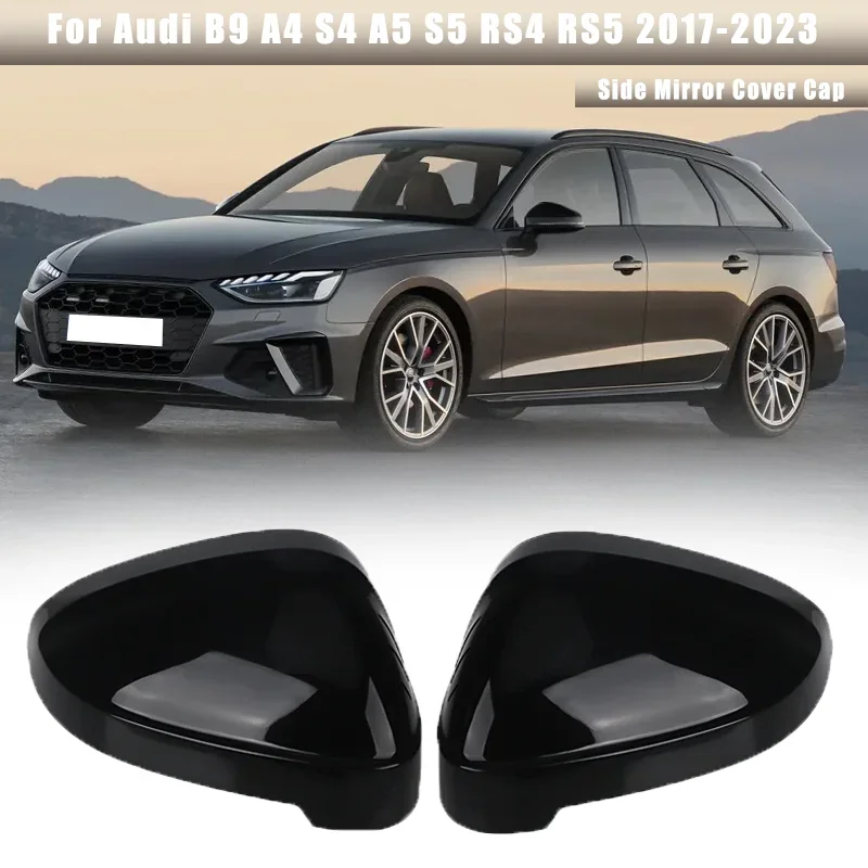 

Глянцевые черные накладки на боковые зеркала для Audi B9 A4 S4 A5 S5 RS4 RS5 2017-2022, замена корпусов зеркал
