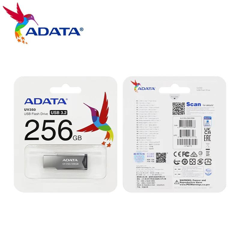 ADATA UV350 USB 3.2 Pen Drive Metal U Disk 32GB 64GB 128GB 256GB USB Flash Drive for Computer High Quality Memory Pendrive