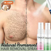 Spray de depilación rápida de 2 minutos, inhibidor indoloro del crecimiento del cabello, brazo, axila, pierna, depilatorio permanente para hombres y mujeres, cuidado de reparación