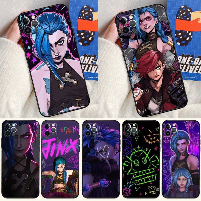 Arcane jinx-ケース,iPhone 16,15,14 pro max,15,14,13,12,11 pro max,xs,12,13 mini,15 plus