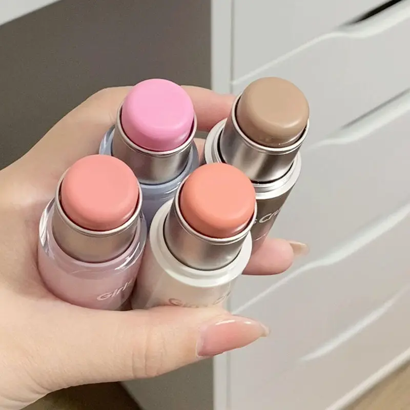 GirlsCrush Polka Dot Blusher Stick Multi-Purpose Cream Cheek Rouge Soft Light Silky Smooth Long-Lasting Makeup for Women