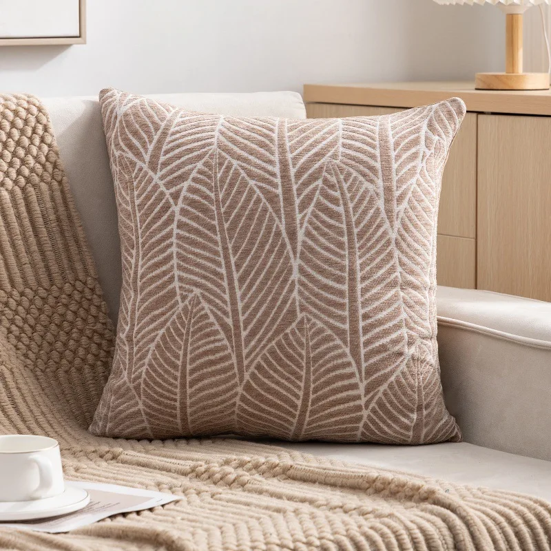 

New Pillow Case Chenille Home Sofa Pillow Bedside Cushion Cover Backrest Pad Waist Pillow Case Core-free