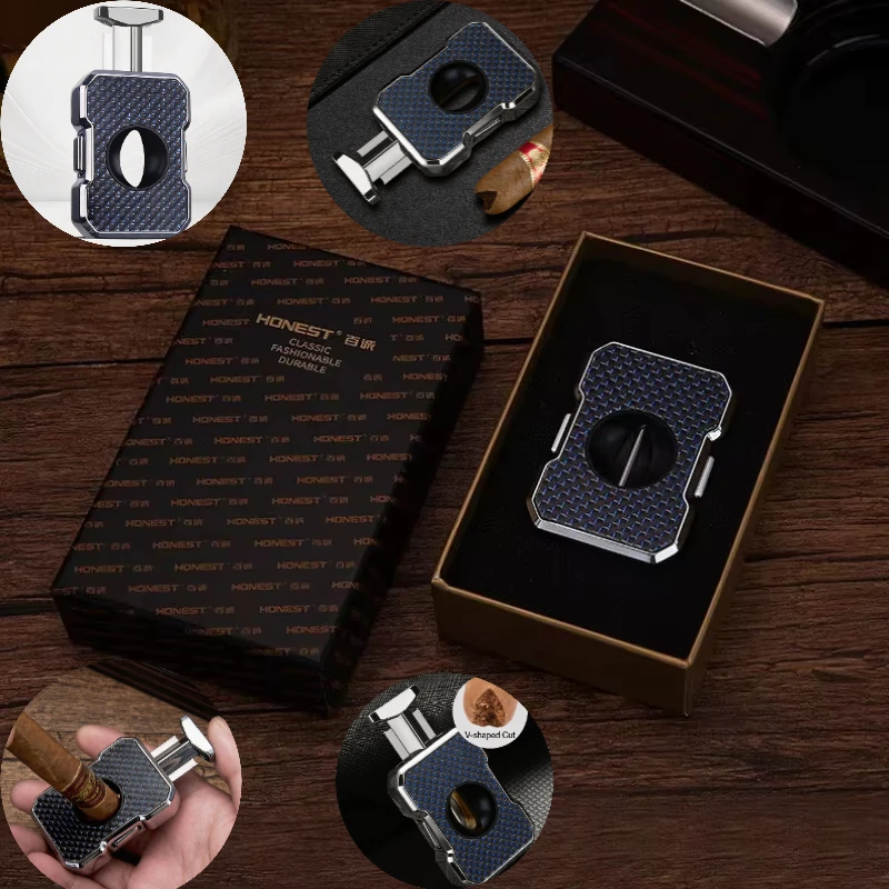 HONEST V-Shaped Sharp Cigar Cutter Creative Design V-Shaped Cigar Knife Cigarette Accessories High-end Business Gifts