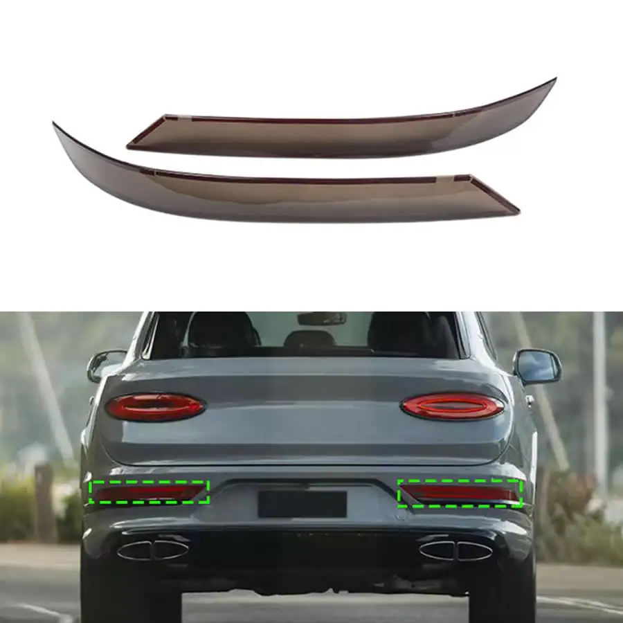 For Bentley Bentayga 2021 2022 2023 2024 ABS Smoked Car Rear Fog Light Lamp Cover Trim Sticker  A Pair