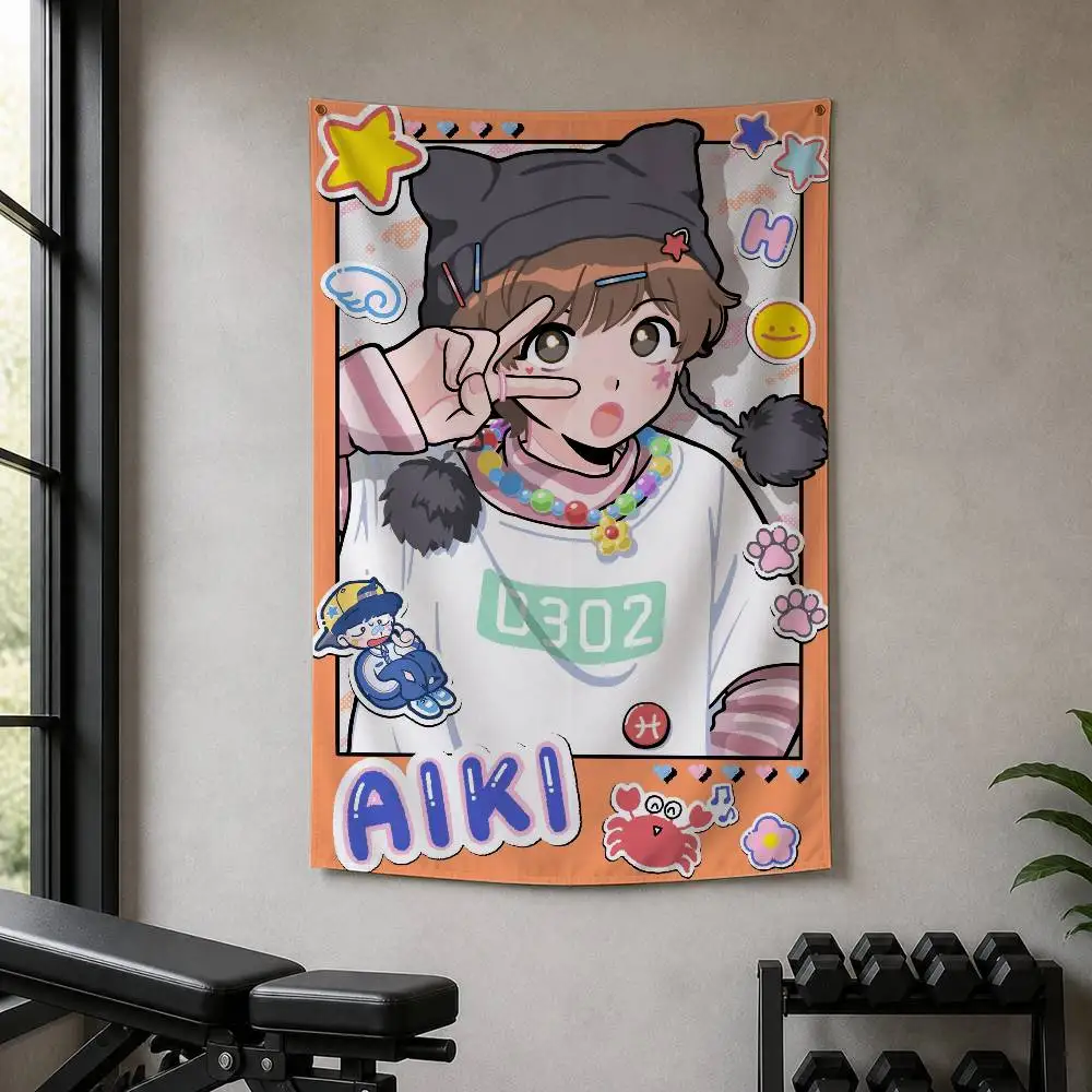 Cute Anime Go for It Nakamura  Decorative Hanging Flag with Grommets for Garage Bedroom Dorm Wall Decor