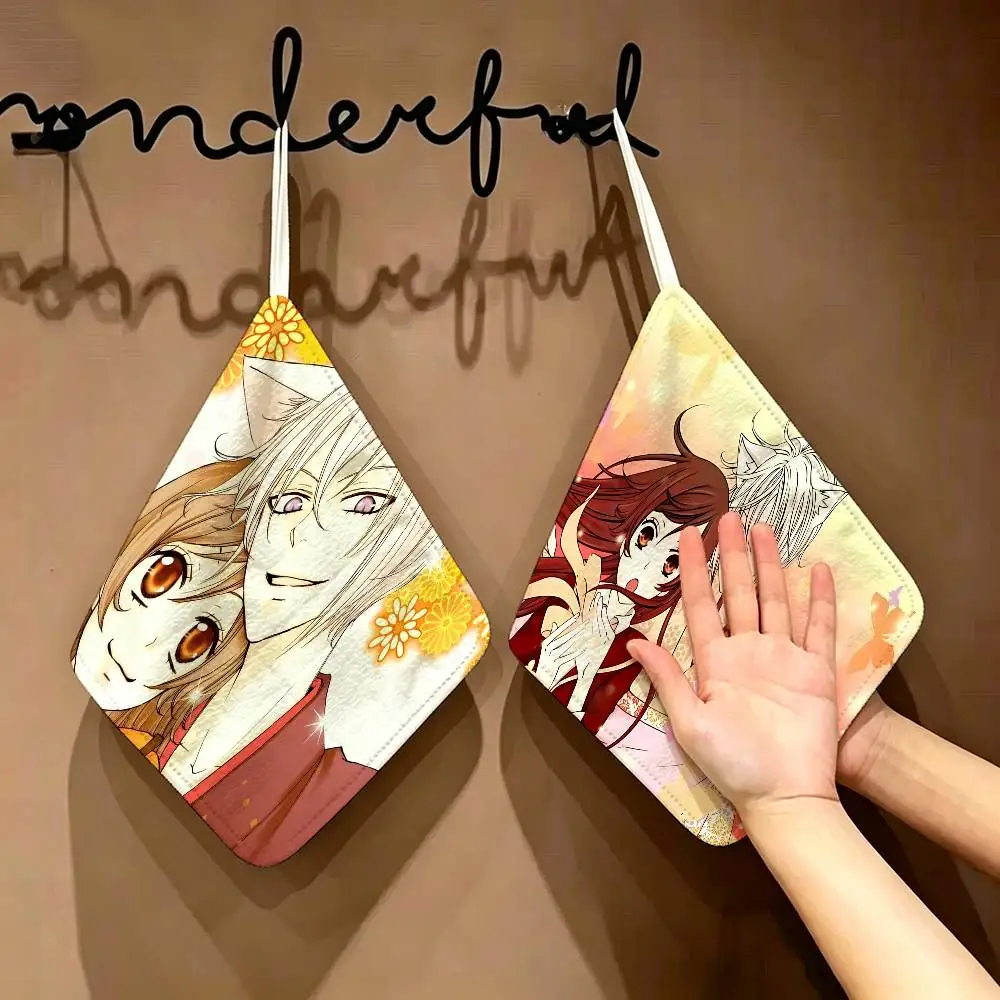 Anime Kamisama Kiss Polyester Cotton Hanging Kitchen Towel, Soft Hand Wiping Towel, Reusable for Kitchen Bathroom Home