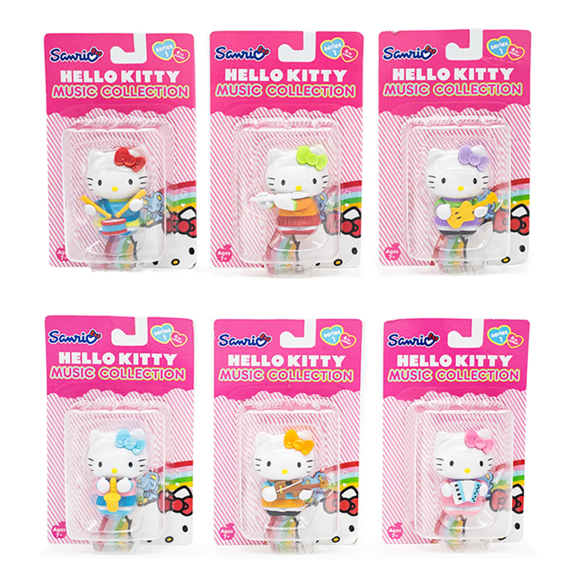 

Sanrio Concert Performer Figurine Hello kitty Accordion Flute Drum Guitar Saxophone Violin Kitty Doll Toys Collection Kids Gifts