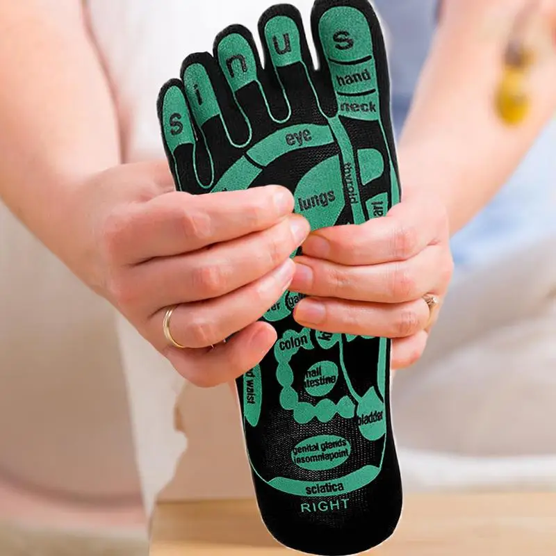 Five Toe Reflexology Socks Foot Massage Five Toe Socks Elastic Fiber Five Toe Separate Socks for Home Dormitory Travel Business