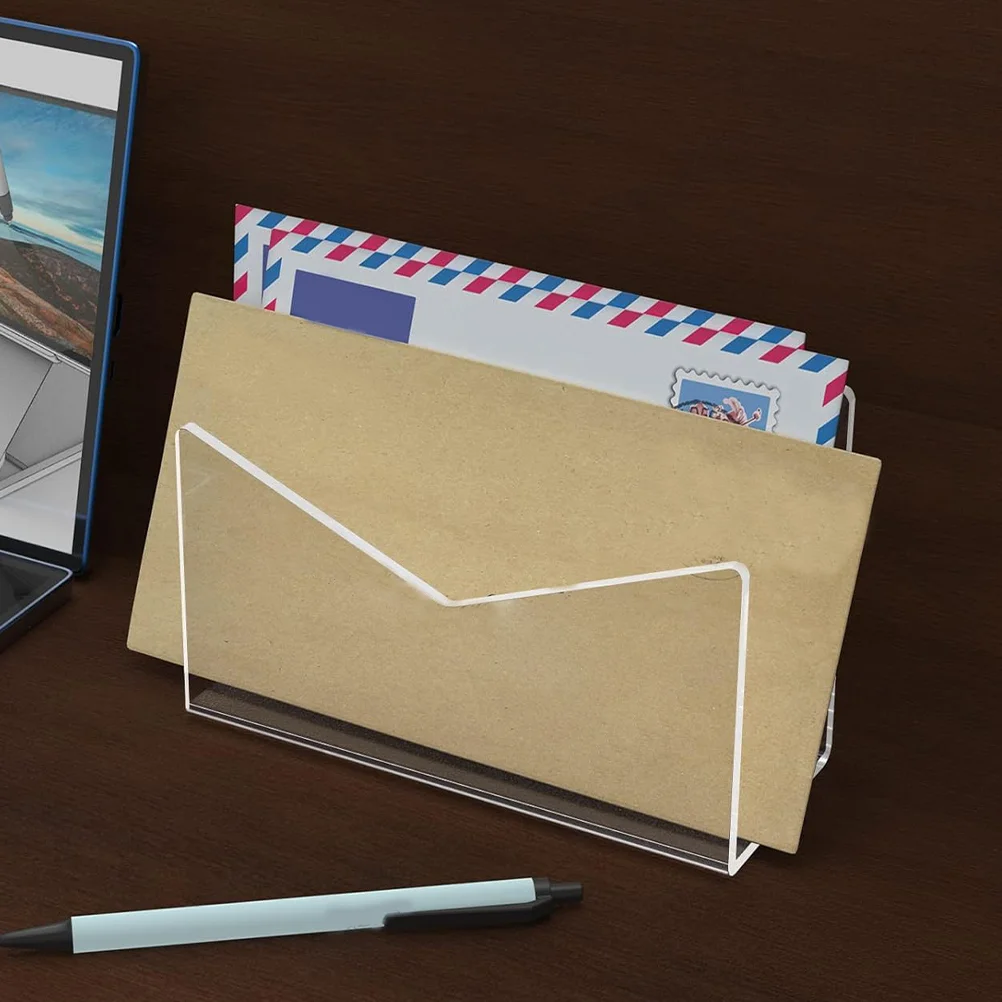 Mail Organizer Postcard Holder Acrylic for Table Wallet Display Stand File Letter
