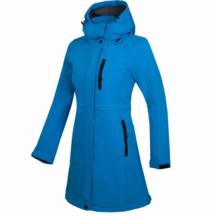 Women Soft Fleece Long Jackets Outdoor Windbreaker Hiking Camping Trekking Climbing Female Coat Winter Polyester