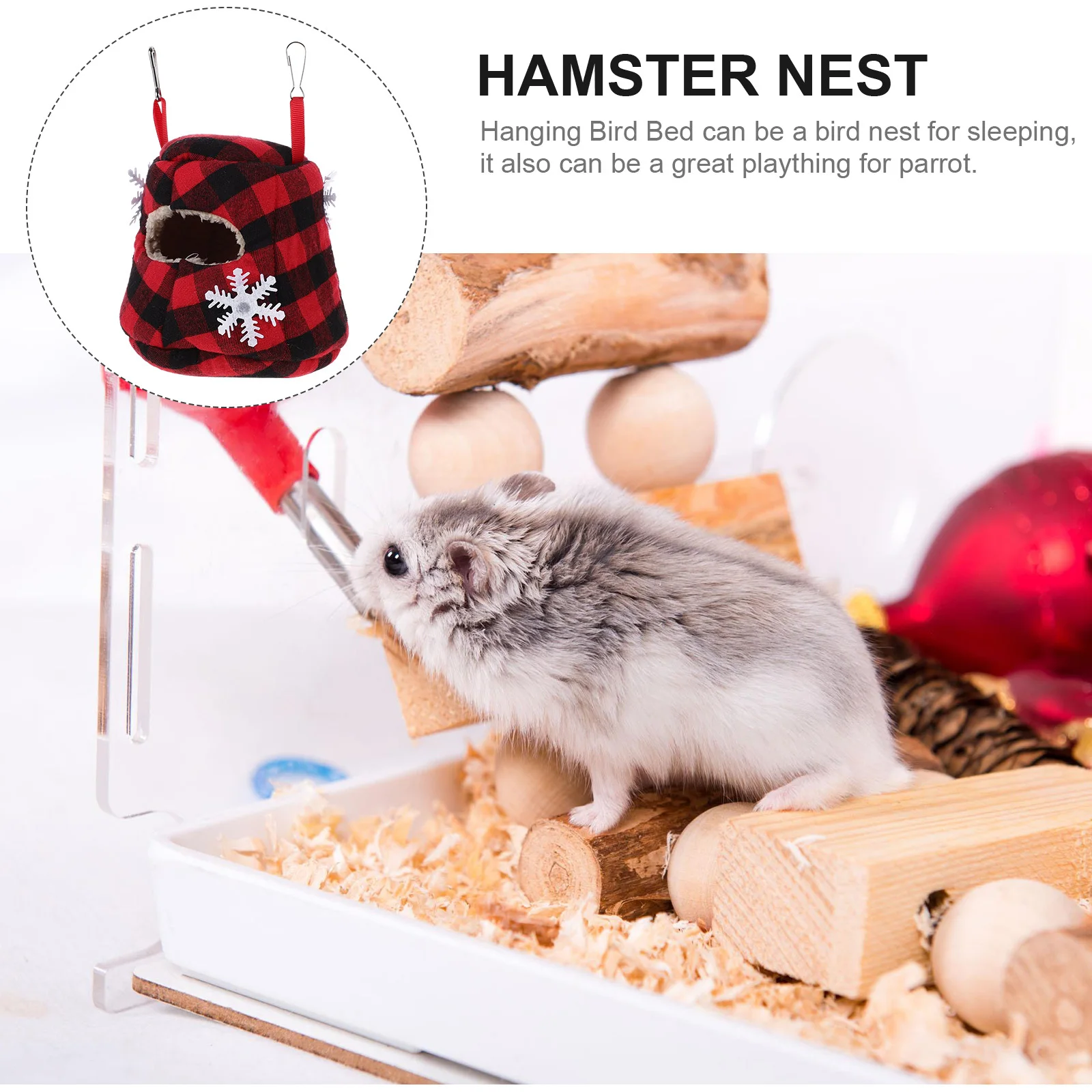 

Cotton Hideout Bird Nest For Parrot Hamster Chinchilla Winter Sleeping House Warm Hanging Bed Portable Pet Shelter Small