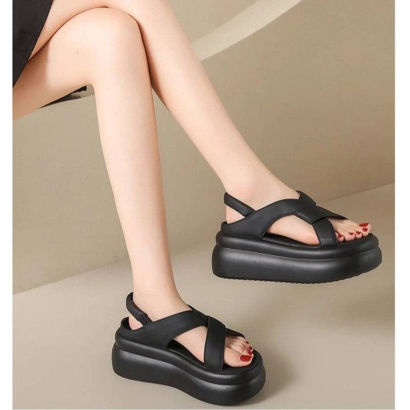Women's Platform Wedge Sandals 2026 New Open Toe Adjustable Strap Elevator Lightweight Soft Sole Casual Summer Shoes