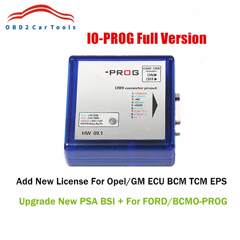 Full Version IO-PROG Programmer BD9 Connector Pinout I/O Terminal IO PROG HW 09.1 ECU Programmer Tools Upgraded New License