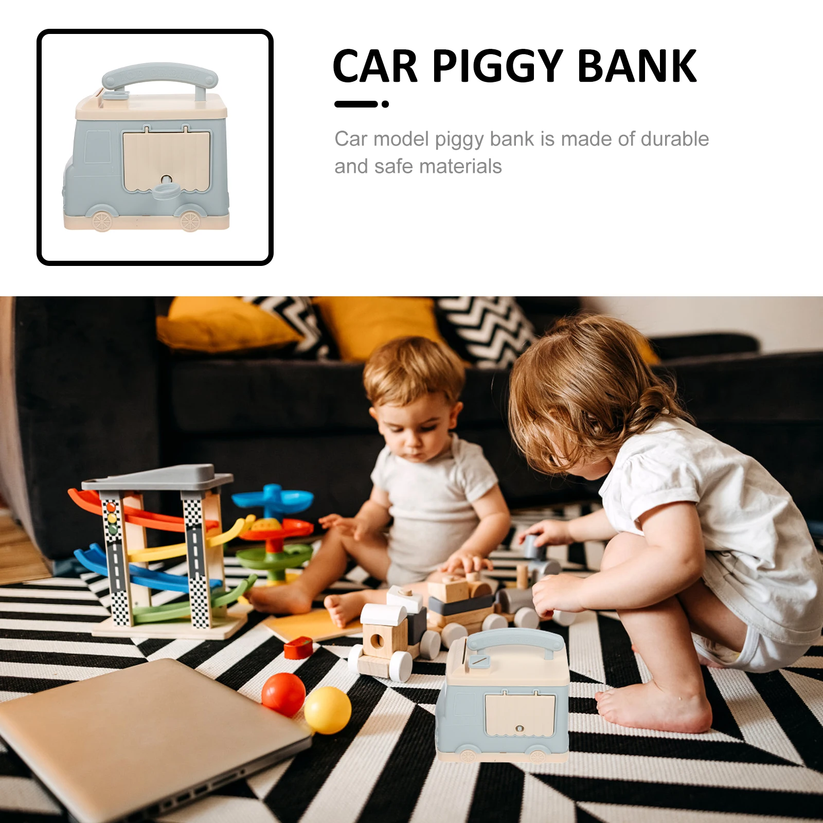 子供用貯金箱 車型貯金箱 可愛いお金入れ 子供用デスクトップデコレーション コインコンテナ 落下防止設計 オフィス用