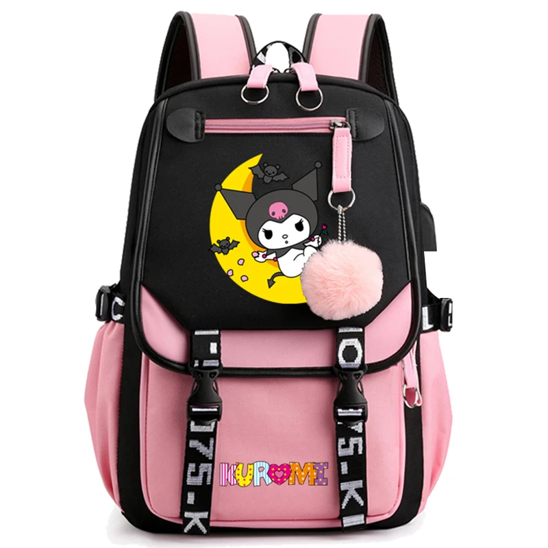 

MINISO Anime Sanrio Cinnamoroll Backpack for girl School Bag Canvas bookbag Kawaii Student Back To School Backpack Rucksack