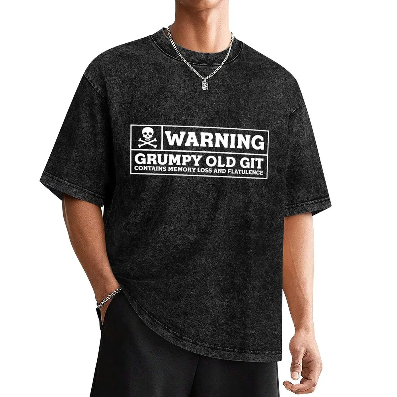 warning grumpy old git contains memory loss &flatulence T-Shirt heavyweights vintage clothes sweat shirts, men